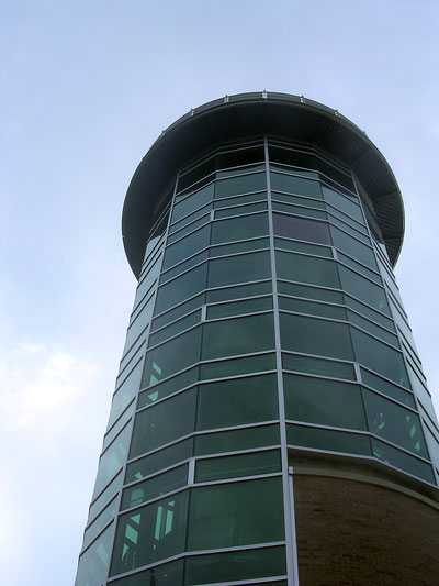 Looking from the ground to the top of the TREC tower